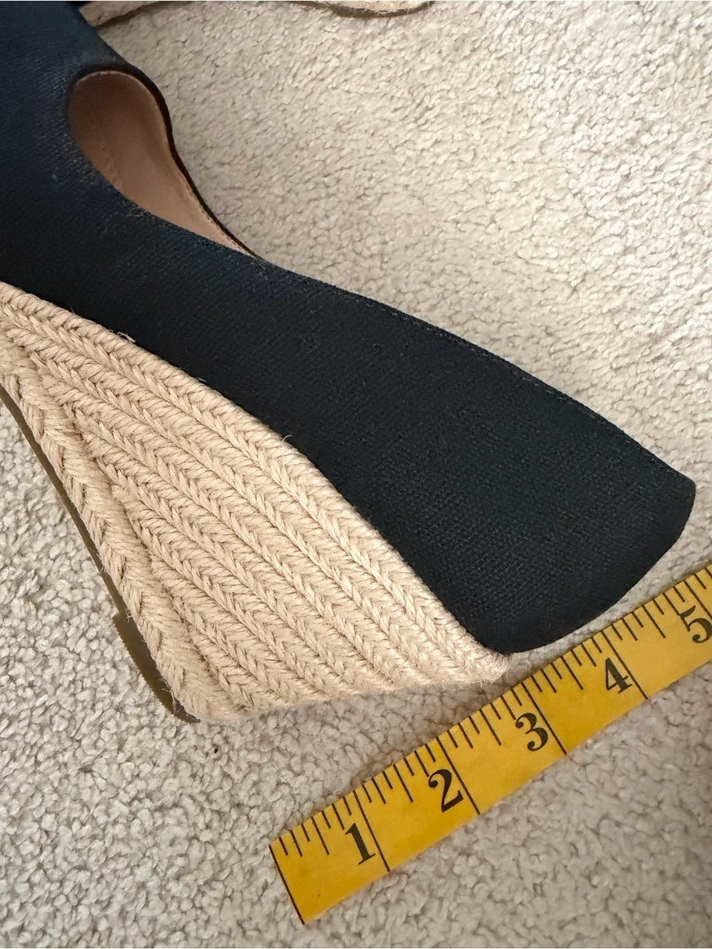 New!! Black Canvas Espadrille Wedge Heels - Classic Women's Pumps 6